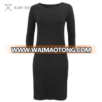 autumn black sheath dress casual dresses long sleeve