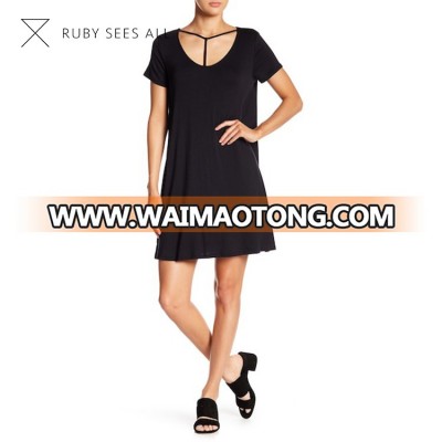 dress cotton maxi dress short sleeve dresses women black