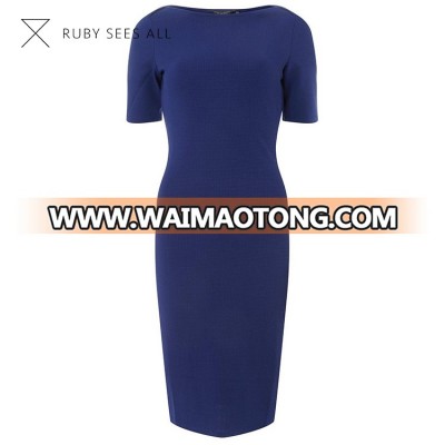 short sleeve sheath long office dress elegant navy maxi dresses