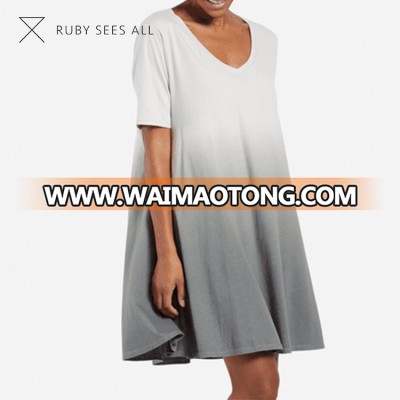 womens slate gray dip dye plus size swing dress loose maxi dresses women